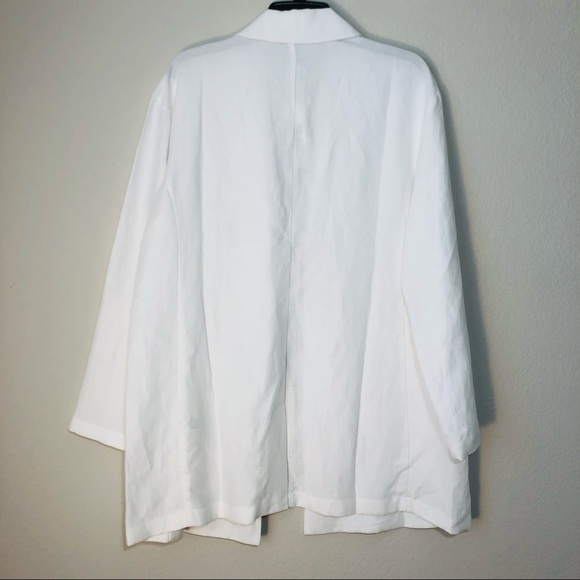 NWT Eileen Fisher White Notch Collar Open Front Lightweight Blazer size M - Picture 10 of 12